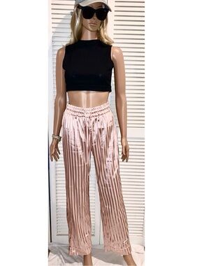 Tart Intimates Light Pink striped satin Pajama Pants Women’s size Small